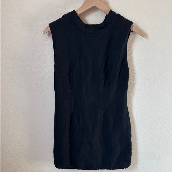 LIONESS Linen High Neck Open Back Mini Dress Size M - Picture 1 of 5